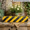 2D Flat, Aluminium Decorative Sign Industrial Warning Signboard European-style Decorative Item Featuring Yellow and Black Hazard Stripe Patterns