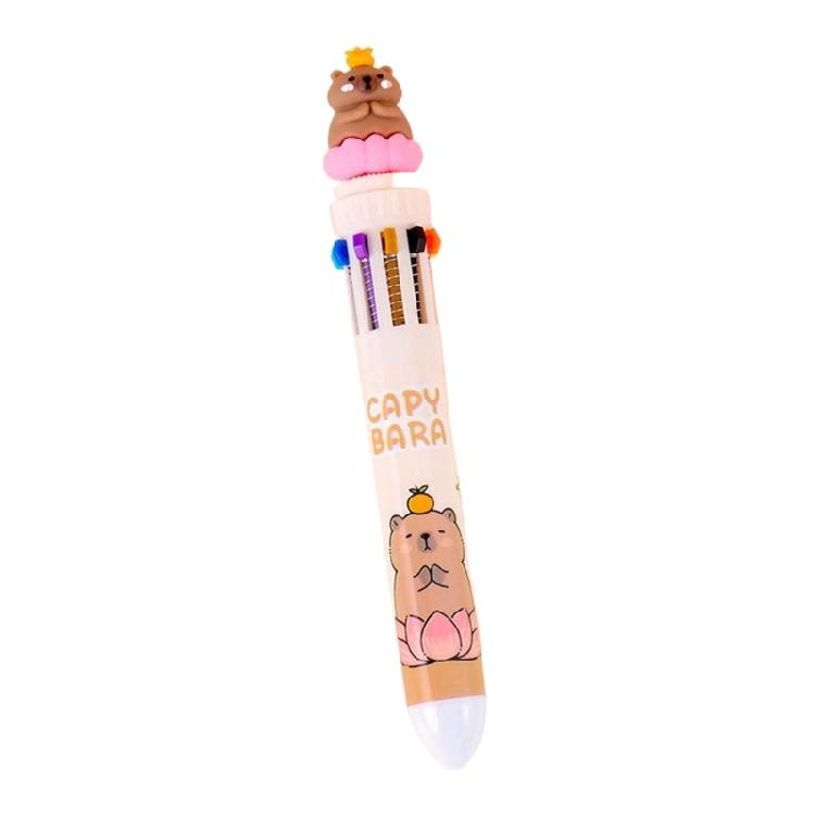 Cartoon Multicolor Pen for Color Coding Writing Drawing Journaling 10 Color-in-1 Writing Pen Multicolored Ballpoint Pen
