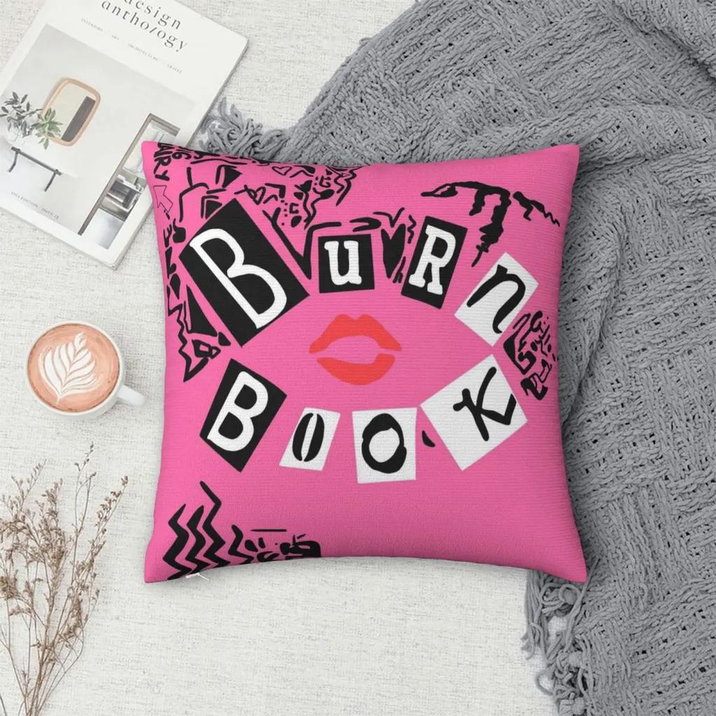 Burn Book Mean Girls Pillowcase Polyester Linen Velvet Pattern Zip Decor Sofa Cushion Cover