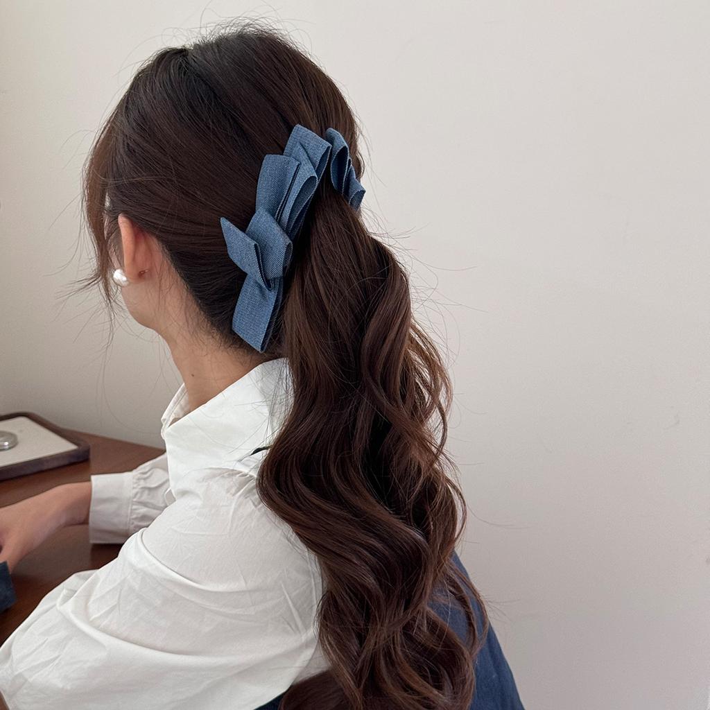 Pleated Bow, Banana Clip, Korean-style Ponytail, Vertical Clip, Twist Clip, Women's Style