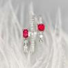 Newest Female Rings  Sterling Silver Red Cubic Zirconia Finger Rings for Women Luxury Wedding Party Trendy  Gift