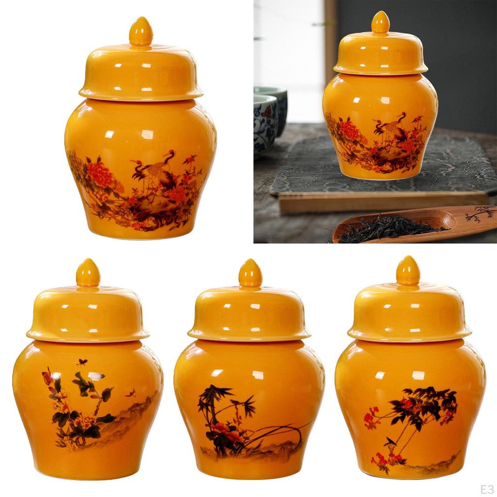 Teedose Porzellan Ingwertopf mit Deckeln Blumentopf Dose Schreibtisch Aufbewahrungsdosen Tempel für