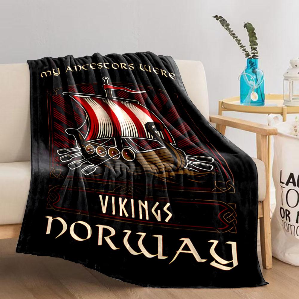 Wikinger Schiff Norwegen Decke für alle Jahreszeiten Decke Mittagspause Überwurf Geschenk