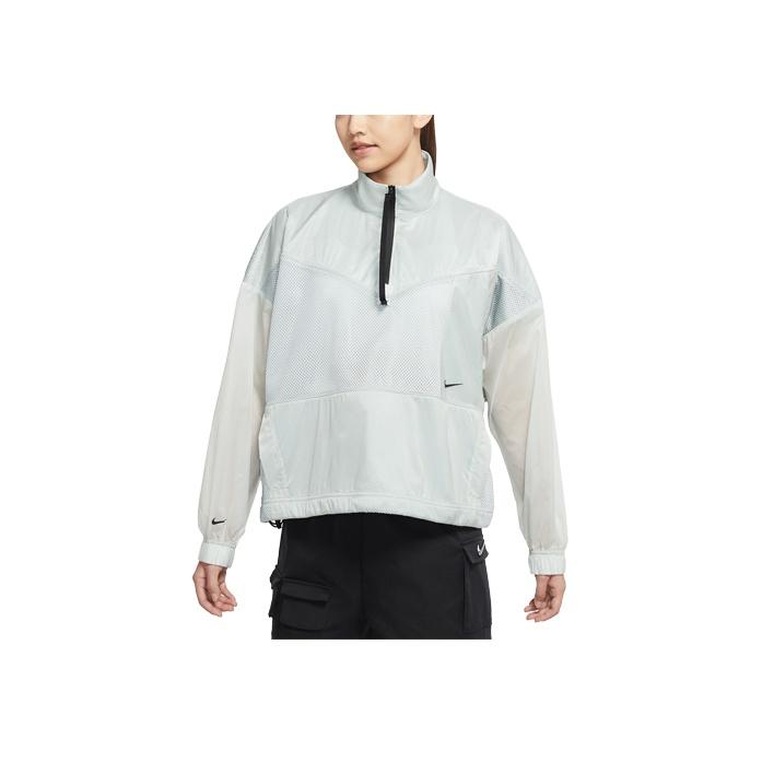 

Nike Sportswear Tech Pack Half Zip Stand Collar Mesh Полупрозрачная тканая свободная куртка Женская куртка Limestone CZ9788-019 XL