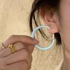 Sweet Dopamine Oil Drop Earrings Women's Niche Senior Sense Vein Circle Design Elegant Simple Versatile Hoop Ear Jewelry