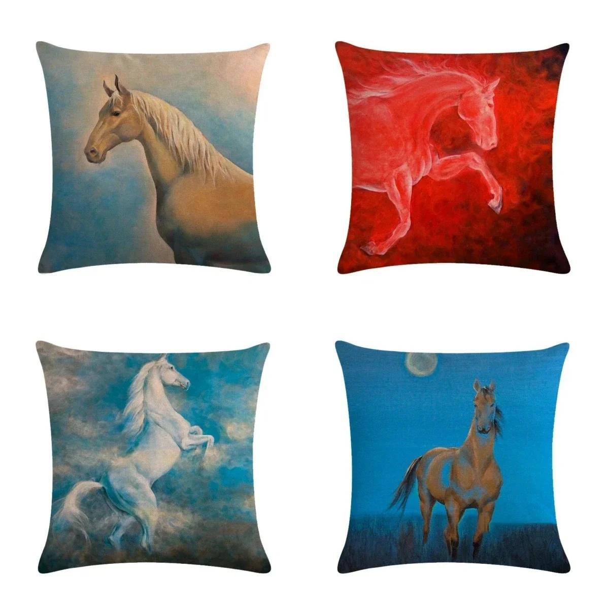 

-Horse Pattern Pillowcase Home Decoration Bedroom Room Office Seat Living Room Sofa Cushion Cover x xInch 66x66cm