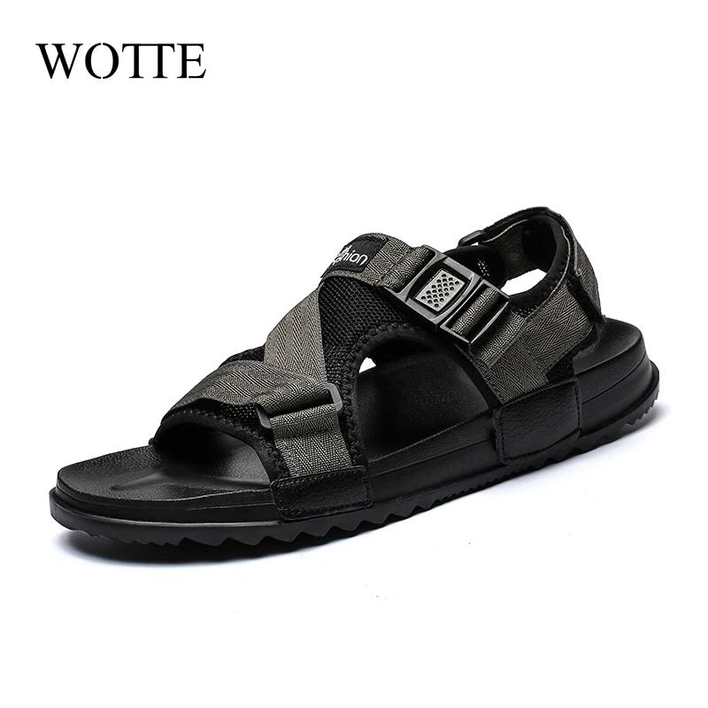WOTTE Men Sandals Outdoor Men Shoes EVA Slip On Soft Platform Sandals Summer Casual Sandal Shoes For Man Sandle Men Big Size 46