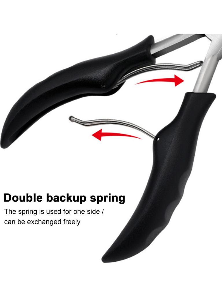 Ingrown Toenail Tool Kit 2pcs/set Stainless Steel and ABS Black Blue Red Optional 13.6*8cm*2cm 65.5g with Nail Groove Pliers Nail Remover for Ingrown