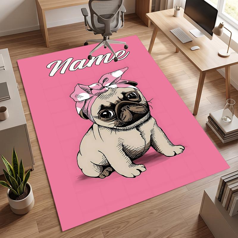 Cute PUPPY (14) Personalized Name Office Carpet Stylish Decor for Living Room Bedroom Kitchen
