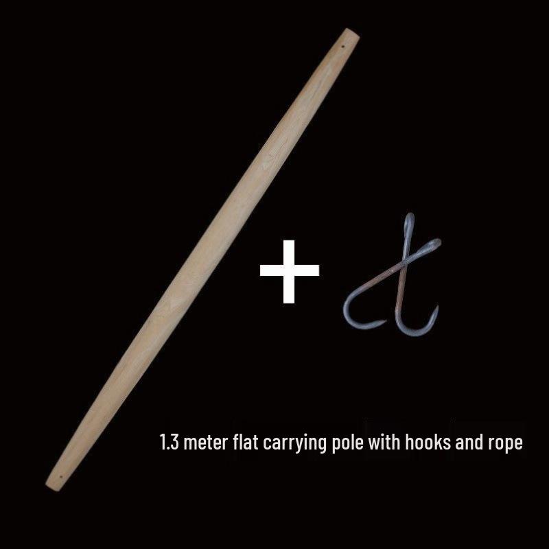 Doppelhaken-Tragestange aus Massivholz - Verdickte Zypresse, Traditionelles Haushalts-/Landwirtschaftsdesign