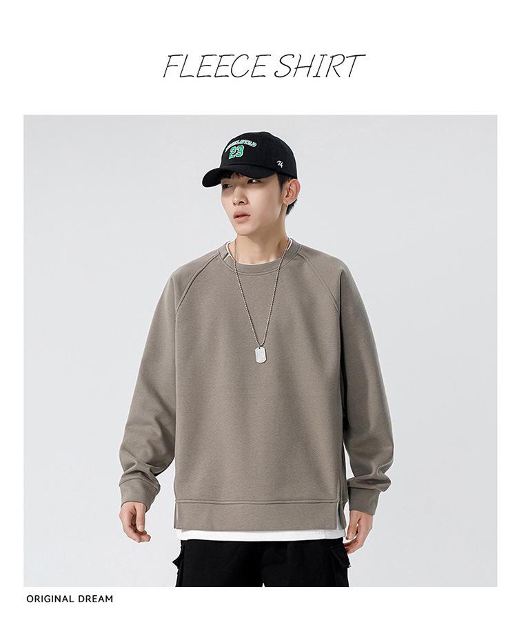 2025 Herbst/Winter Trendiger Schwerer Herren-Kapuzenpullover im Fake-Zweiteiler-Look - Lässig Locker Rundhals Langarm