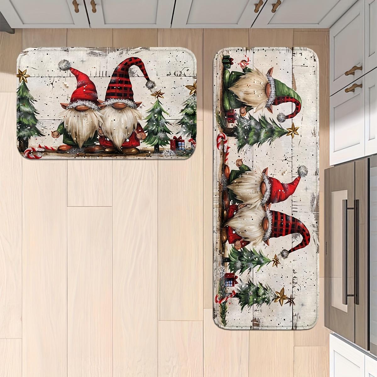 

VIKAMA Santa Claus Kitchen Floor Mat, Bedroom Corridor Long Rug, Festival Entrance Door Mat, Christmas Home Decoration 1PC 40x60cm