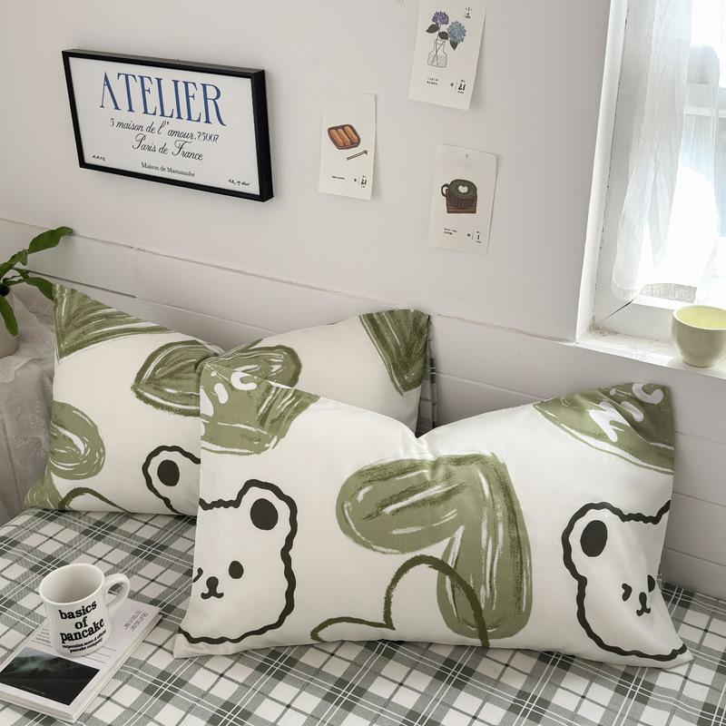 Pillowcase Ins Simple Style Pillowcase Dormitory Bedding 48*74cm Household Skin-friendly Pillowcase
