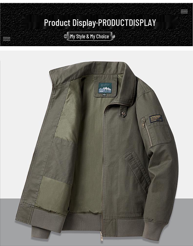 Men's Autumn/Winter Velvet-Lined Cotton Business Casual Jacket