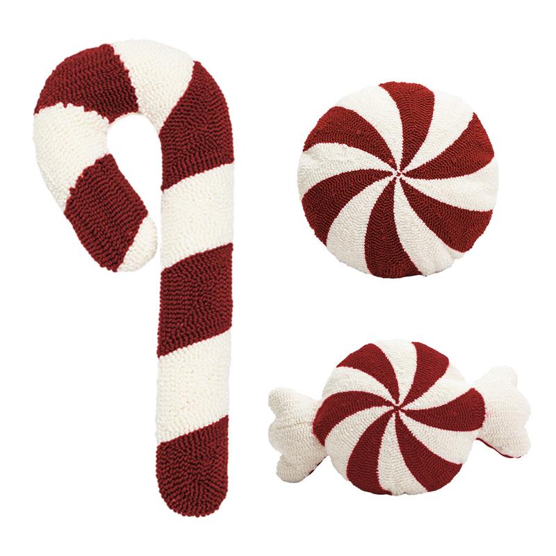 Christmas Candy Cane Throw Pillow Soft Sofa Cushion Festival Heteromorphic Decorative Pillow Doll For Christmas Decoration