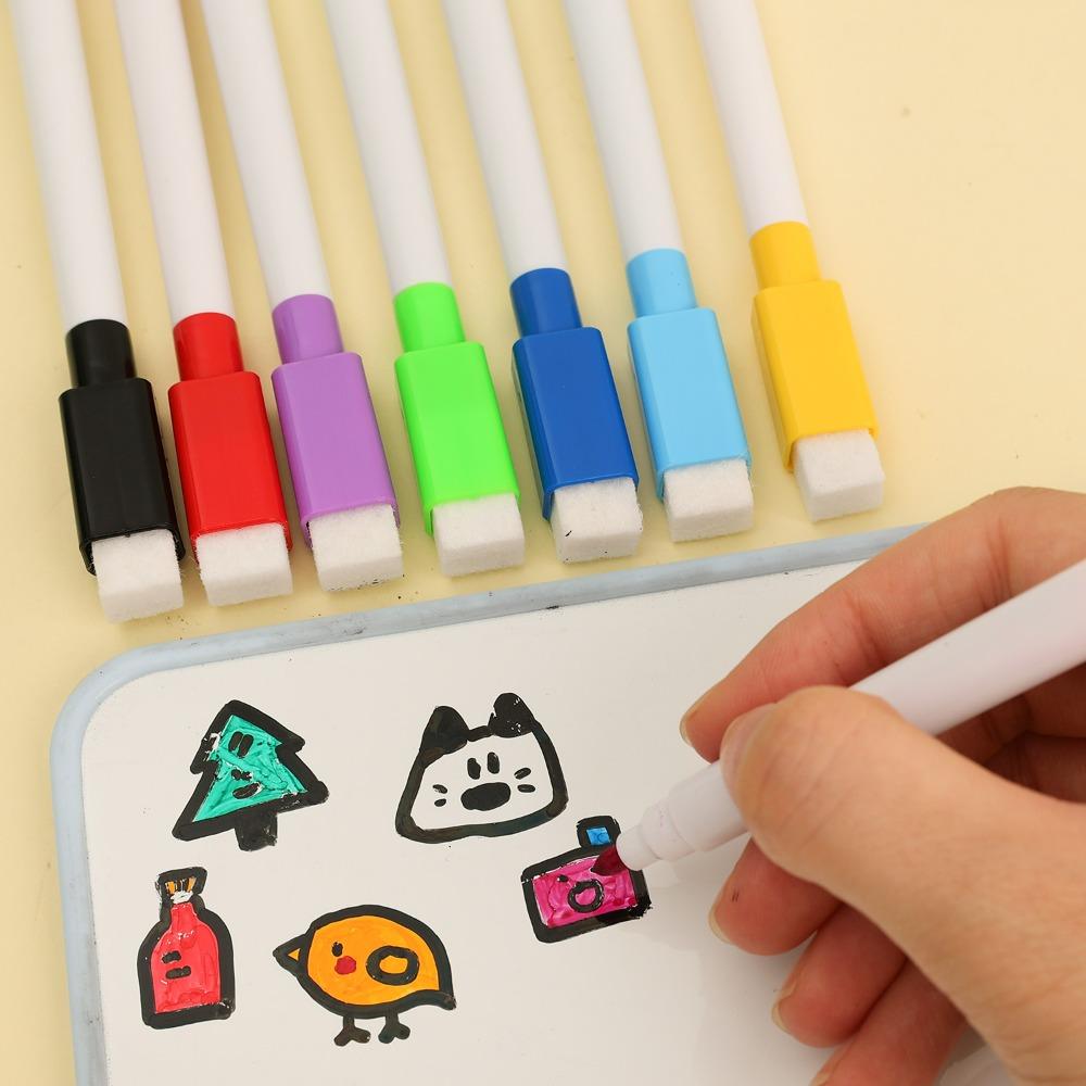8-24Pcs 8 Colors Set Whiteboard Dry Erase Pens Bullet Tip Small Size No Magntic Whiteboard Markers Kids Graffiti Drawing Pens