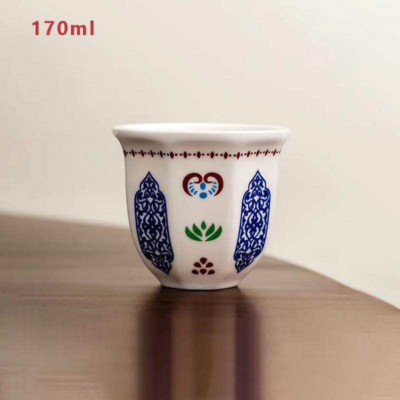 Middle Eastern Style Coffee Cup 170/250ml Ceramic Espresso Mug Handmade Anti-scald Latte Cappuccino Jug Teacup Gift for Home-use