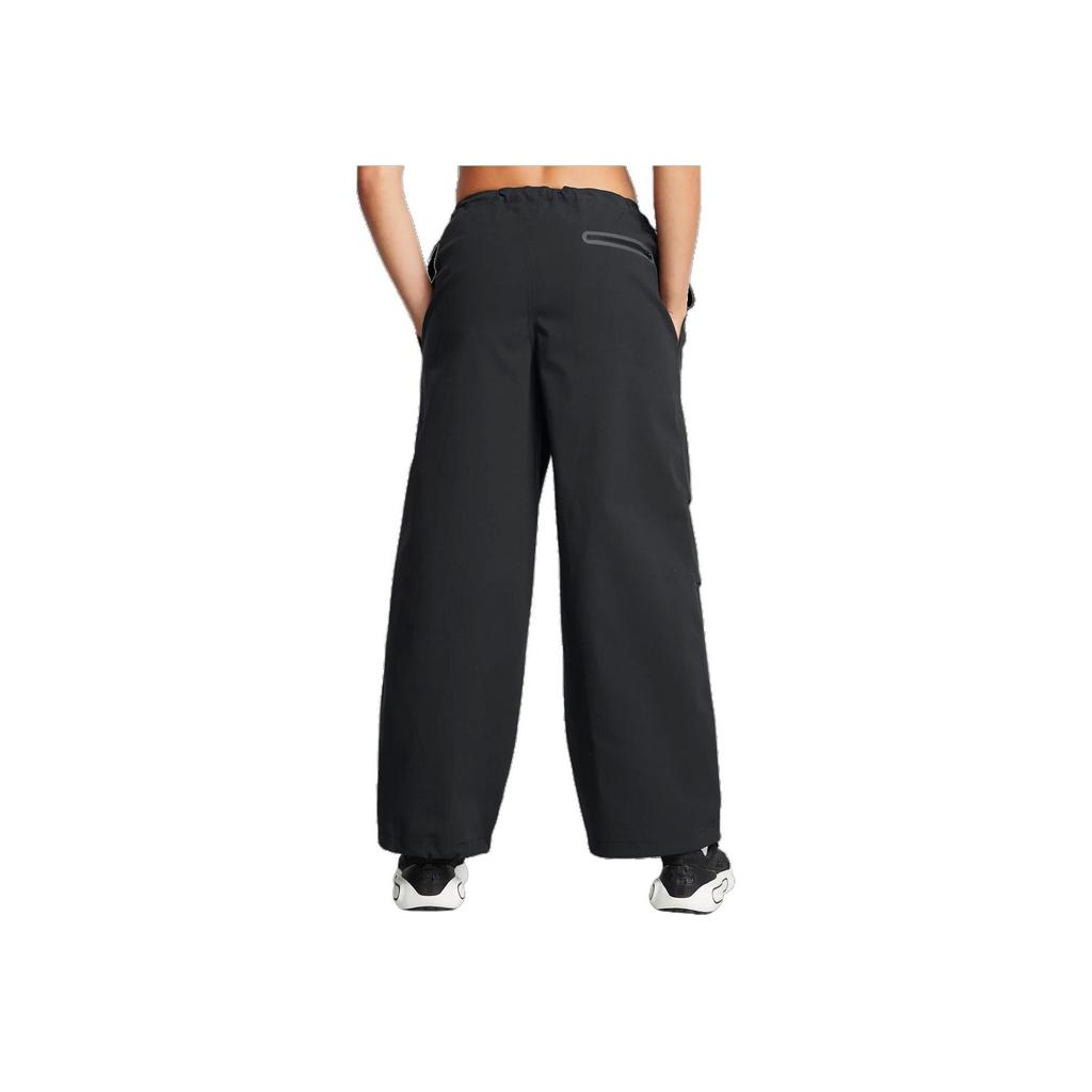 Under Armour Unstoppable Solid Loose Fit Button Design Soft Straight Leg Casual Pants Women Bottoms Black 1388856-001