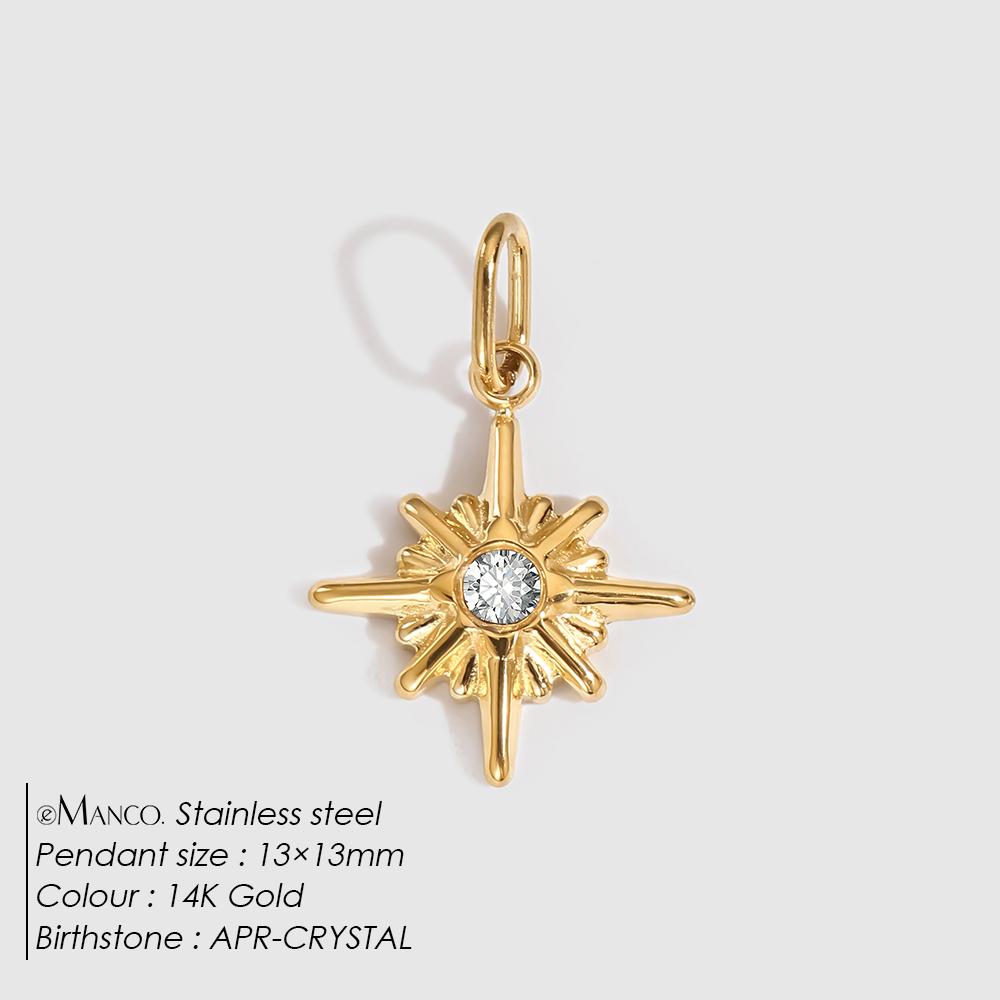 eManco Vintage Stainless Steel Star Shiny Colorful Rhinestone Charms Making Women DIY Necklace Bracelet Factory Direct
