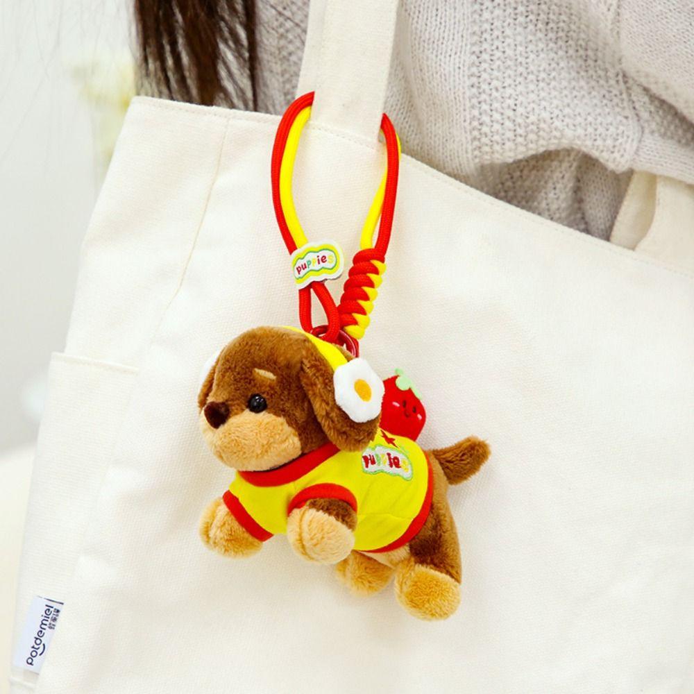Fluffy Puppy Car Key Ring Girl Heart Animal Puppy Dolls Keyring  Hanging Accessory
