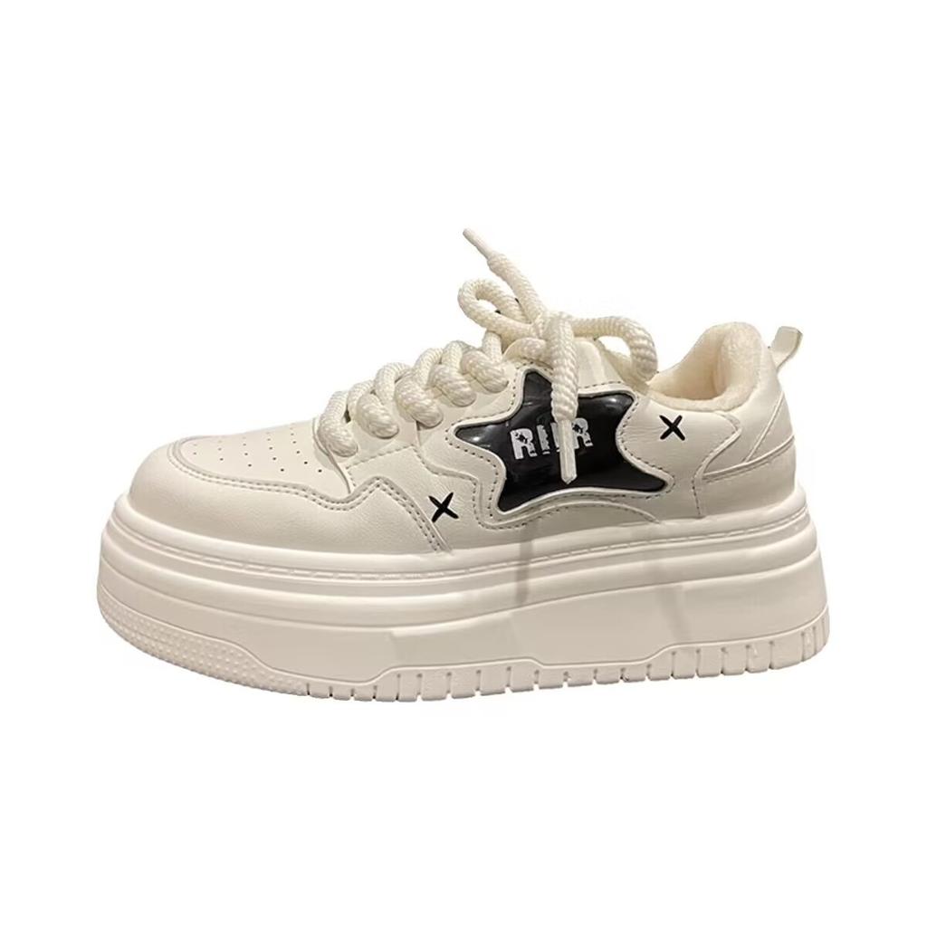 Thick-soled Heightening Little White Shoes Women's 2025 New Spring Versatile Niche Milk Fufu Student Board Shoes Casual Sports Shoes