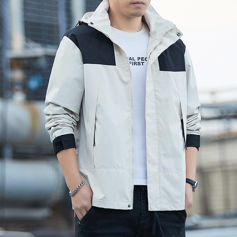 Thickened Optional Jacket Men's Autumn Loose Large Size Sports Windproof Waterproof Jacket Men's Top