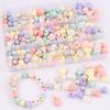 92MF Acrylic Beads Round Spacer Beads Heart Beads with Hole DIY Craft Beads Colourful Beads for Bracelets Jewellery Making