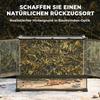 Reptile Glass Terrarium with Stone Background, Front Ventilation, Escape-Proof Knob Lock, 50 x 30 x 35 cm, Black