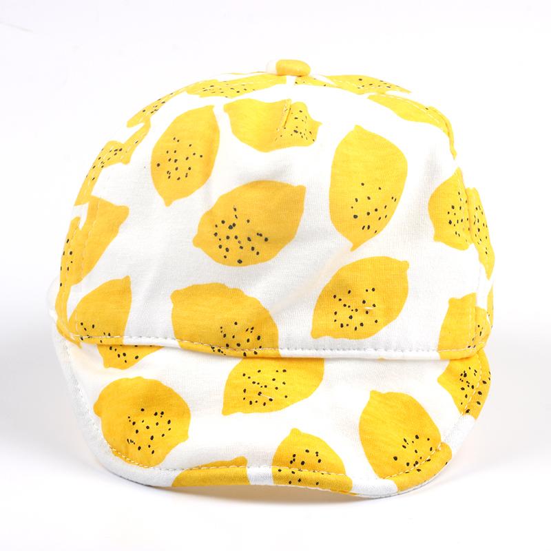 

Baby Cotton Hat Kids Lemon Pattern Baseball Cap Newborn Infant Boys Girls Beanies Children Soft Cotton Caps Infant Sun Hat жовтий