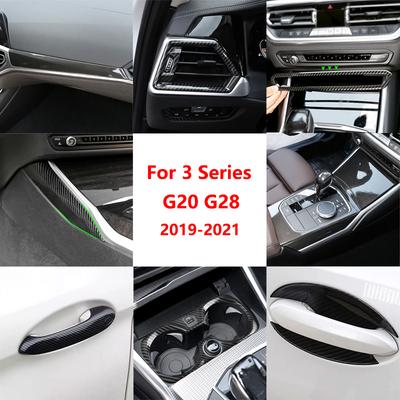 For BMW 3 Series G20 G28 - LHD Car ABS Carbon Fiber Central Dashboard Panel Passenger Side Gear Shift Cover Frame Trim