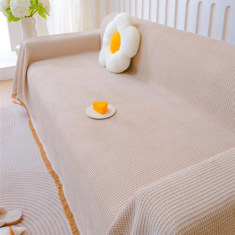 Нескользящий хлопковый чехол-плед для трехместного дивана 90*90cm Knee Blanket