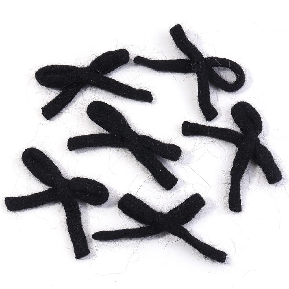 6pcs/lot New 5X7cm Knitted Bows Candy-colored Handmade Cotton Bowknot Bow Hair Clip for DIY Clothing Shoes Hats Accessories