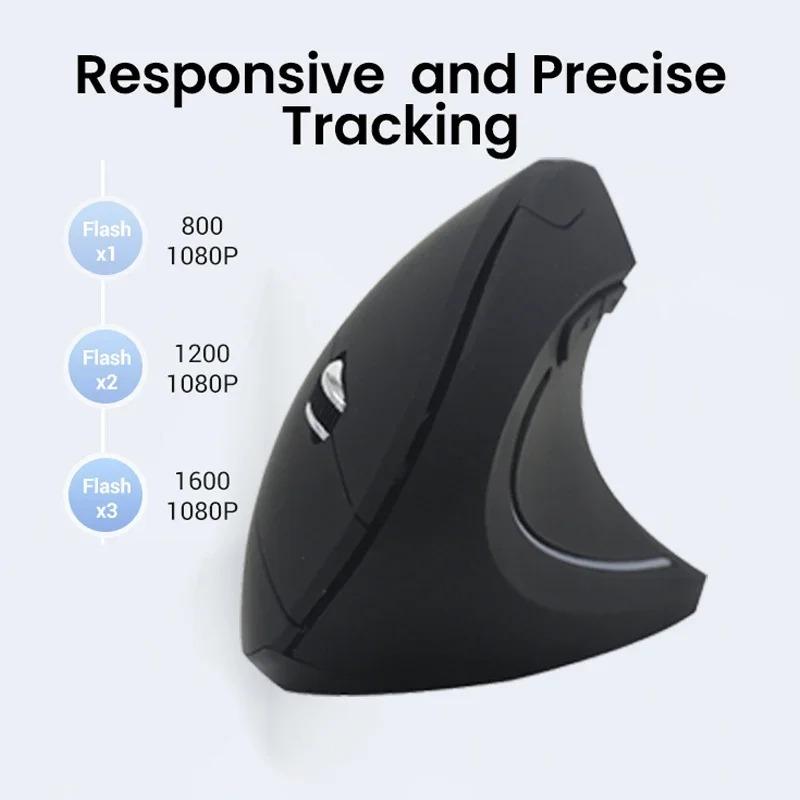 2.4G Vertikální Bezdrátová Bluetooth 5.0 Myš Ergonomická Dobíjecí Myš RGB 1600 DPI Tichá Myš pro PC Laptop Stolní počítač