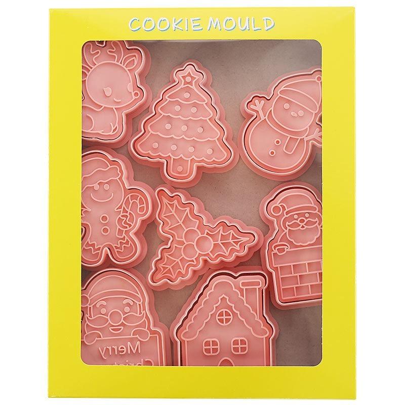 Christmas Cookie Cutter 3D Cartoon Press Fondant Baking Mold Durable Kitchen Tool Holiday Party Supplies Christmas Baking Tools