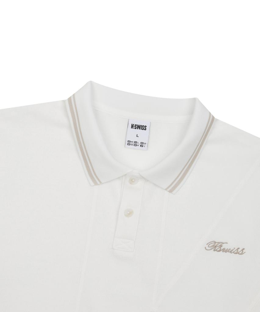 K-SWISS K Loose Short Sleeve Polo Tee_1Kspsmv901Wh