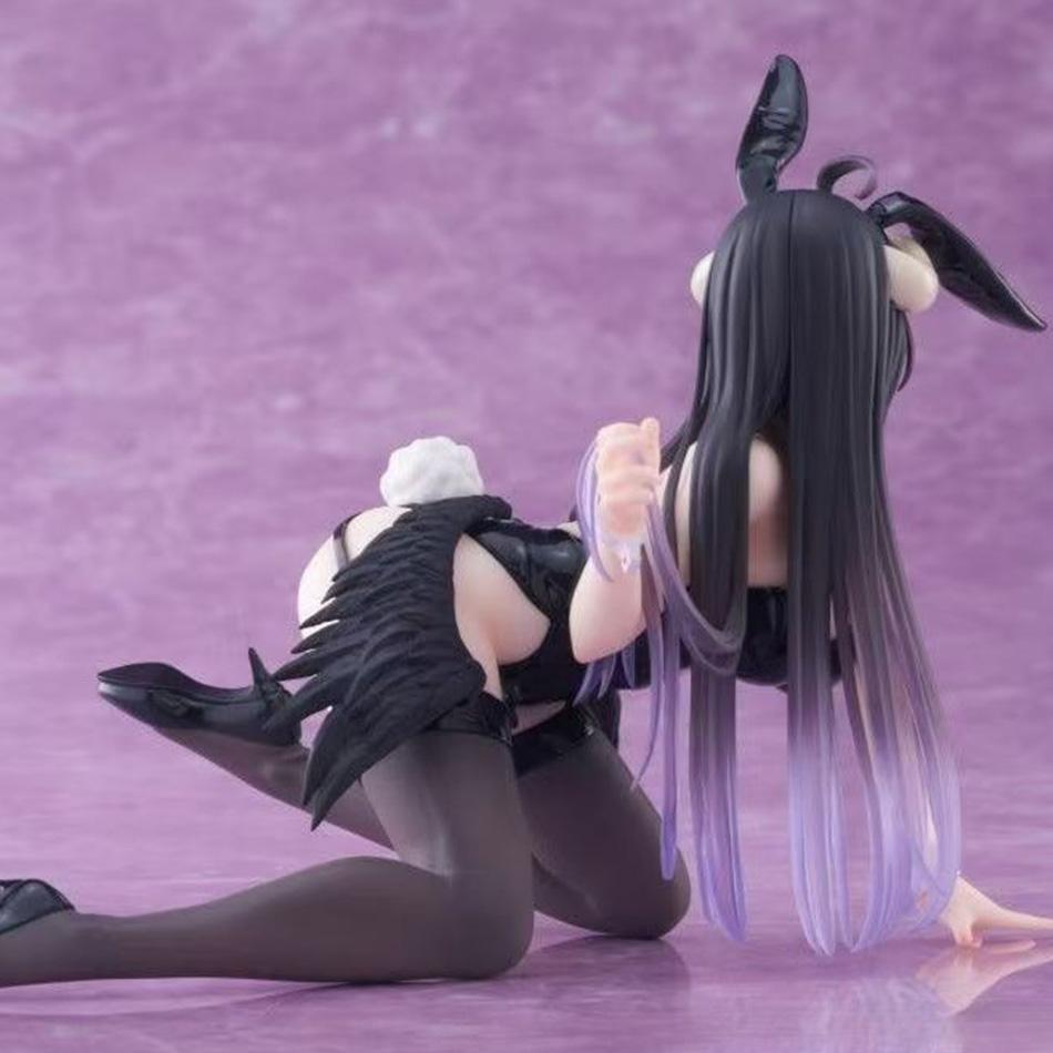 13cm Anime Swimsuit Albedo Figurine Cute Hentai Desktop Model Toy Noodle Stopper Action Collectible