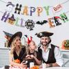 Black Bat Happy Halloween Paper Banner Hanging Garland 2025 Halloween Party Home Decoration Supplies Pumpkin Ghost Flag Props