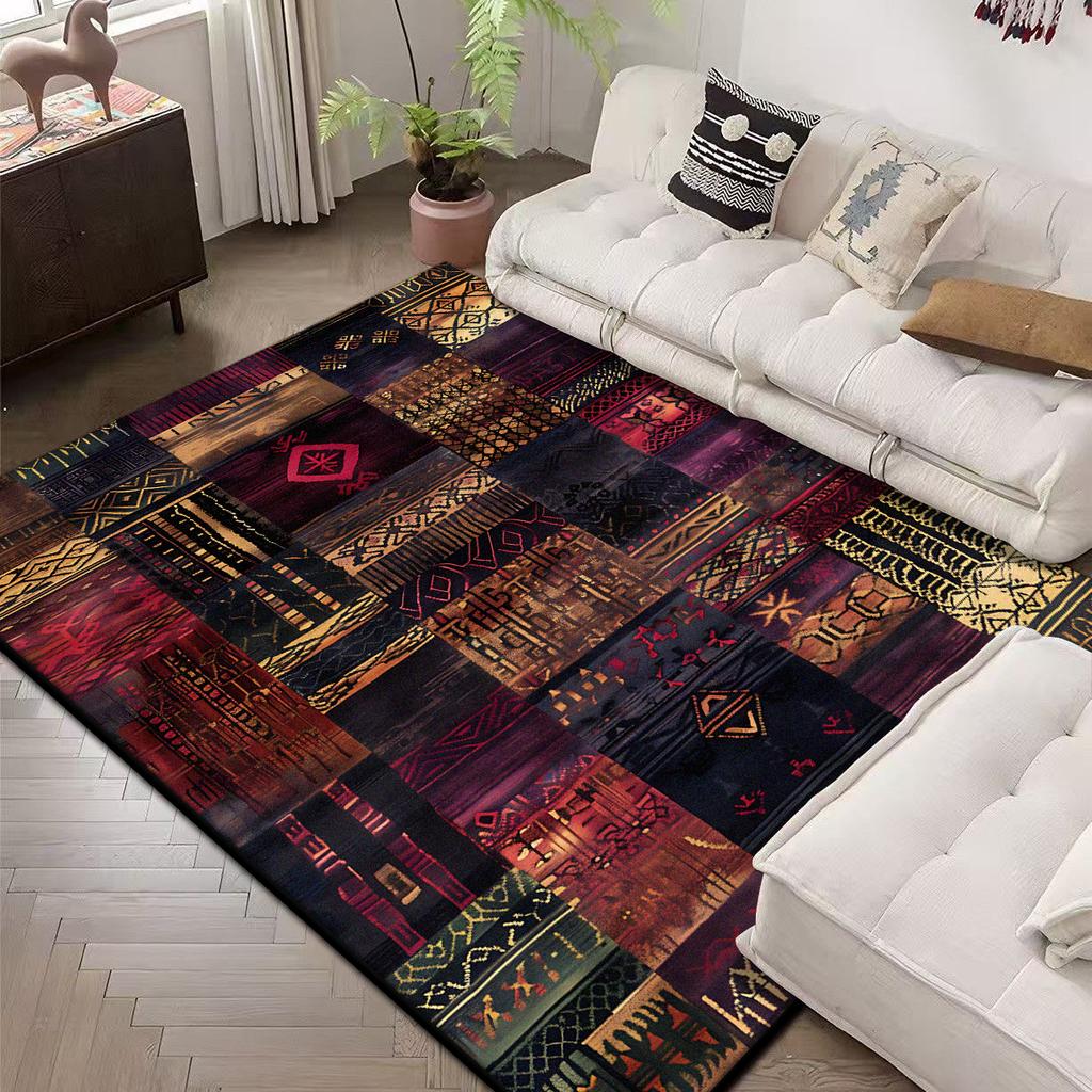 Living Room Decoration Carpet Large Area Retro Abstract Sofa Area Rug Nordic Style Bedroom Cloakroom Floor Mat Washable Non-slip