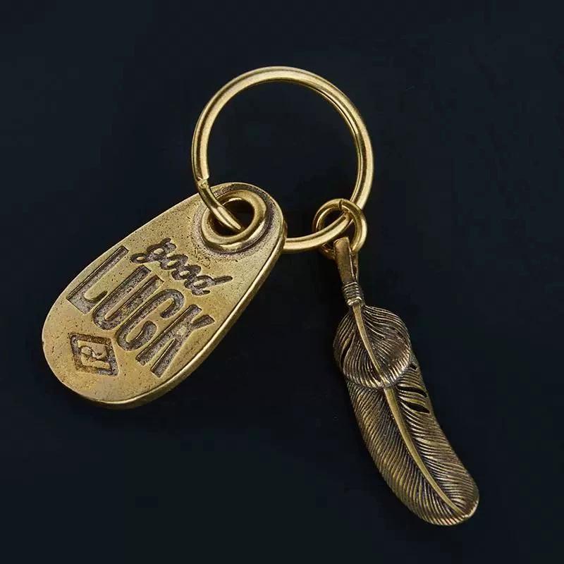 Brass Goodluck Motorcycle Car Keychain Male Trend Personality Creative Trend Brand Ami Kaji Accessories