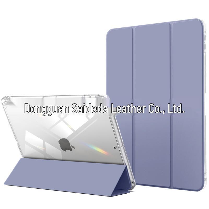 iPad 10.2" Leather Case with Pen Slot & Transparent Acrylic Back