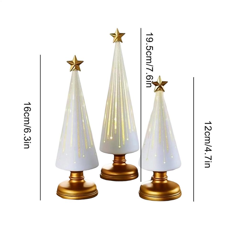 3pcs Table Christmas Tree Decorations Christmas Ornament Artificial Resin Star Topper Tree Figurine for Home Room Winter decors
