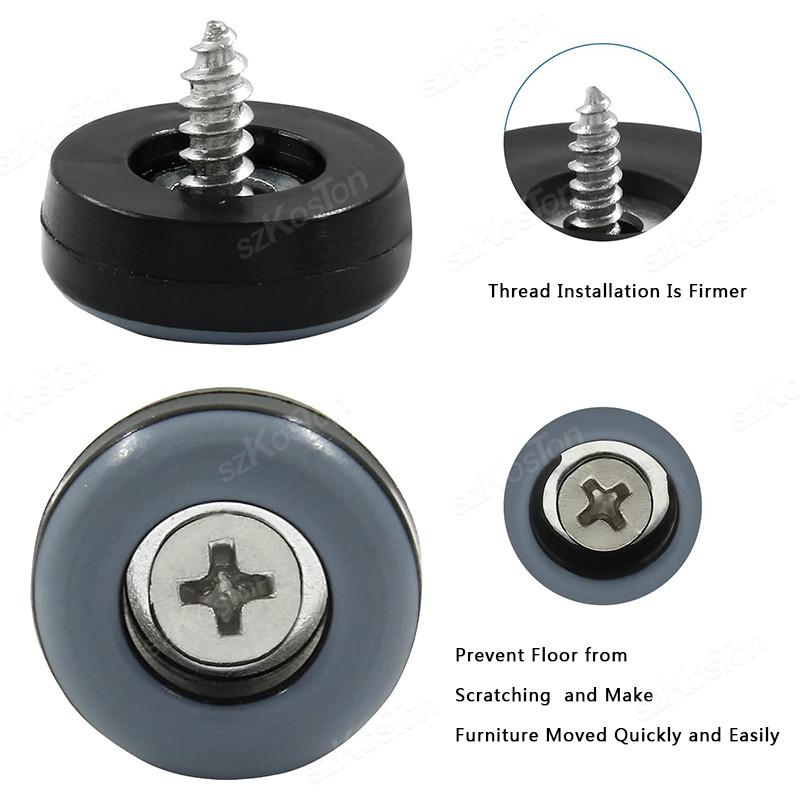 10Pcs Furniture Slider Pads Furniture Glides with Screws Sliding Block Table Chair Leg Mat Floor Protector for Carpet Hardwood