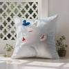 Girl with Blue and Lips Pillow Case Anti-dustmite Pillowcase Invisible Zipper Silky Short Plush Sofa Cushion Cover