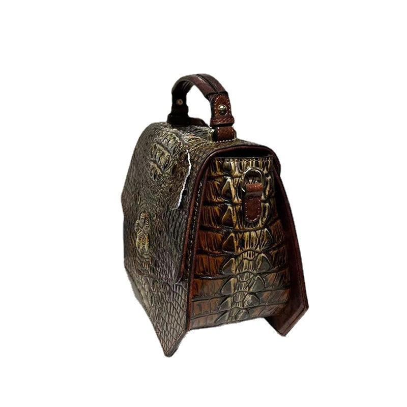 Çapraz Çanta Kadın Çantası Retro El Çantası Timsah Desenli Büyük Kapasiteli Çanta Omuz Çantası Kadın Çantası