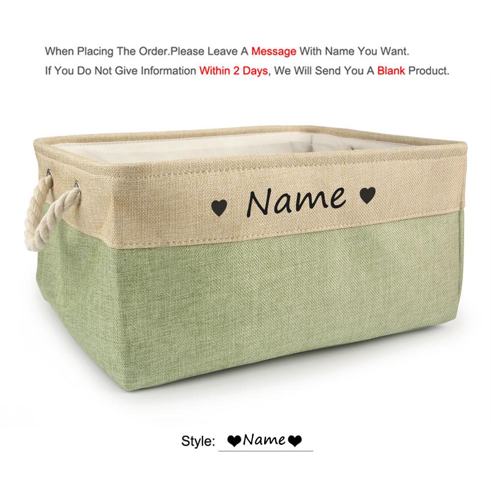 Free Custom Basket Cat Dog Toy Print Name Pet Storage Box DIY Toys Clothes Accessories Foldable Organize Customized