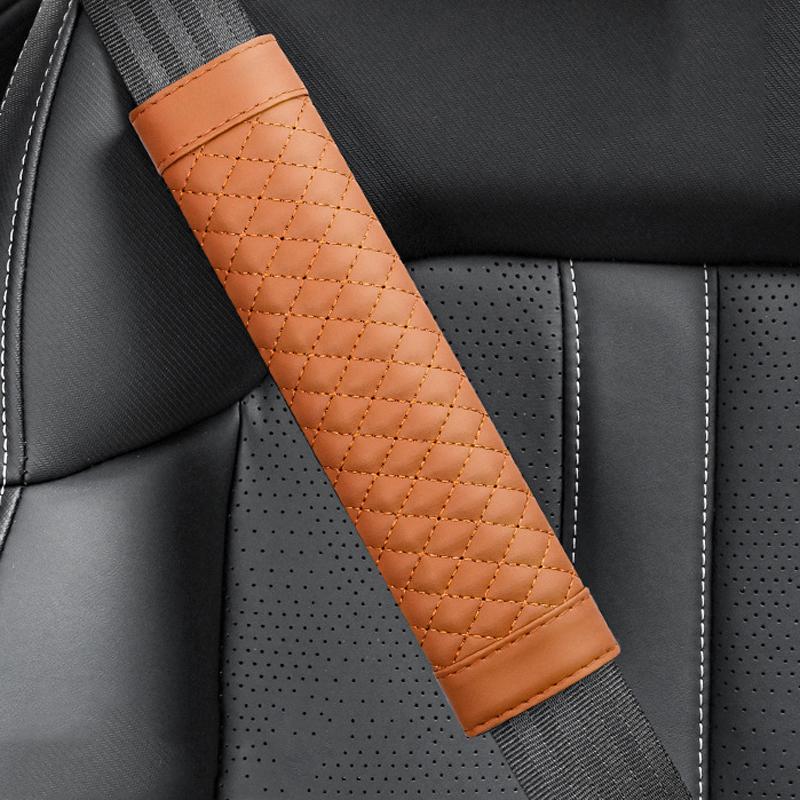 1 PC Leather Car Seat Safety Belt Cover Universal Soft PU Car Seat Belt Case Protector Shoulder Strap Pads Men Car Accessories