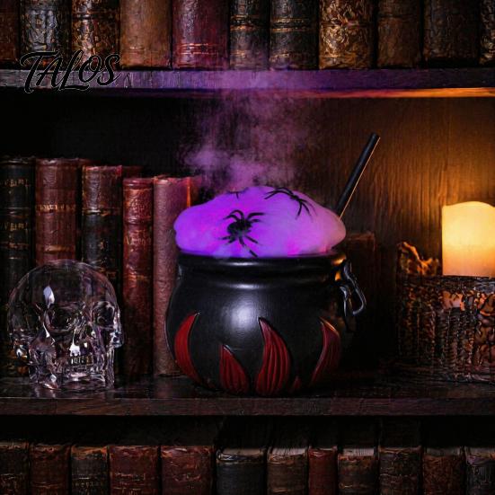 Akcesoria do dekoracji imprezowych Rozświetlany Kociołek Czarownicy Zestaw DIY, Halloweenowy Świecący Czarny Plastikowy Misek ze Pająkami, Prezent Świąteczny dla Dzieci Straszliwe Hokus Pokus