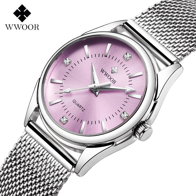 WWOOR Women's Mesh Band Quartz Waterproof Watch