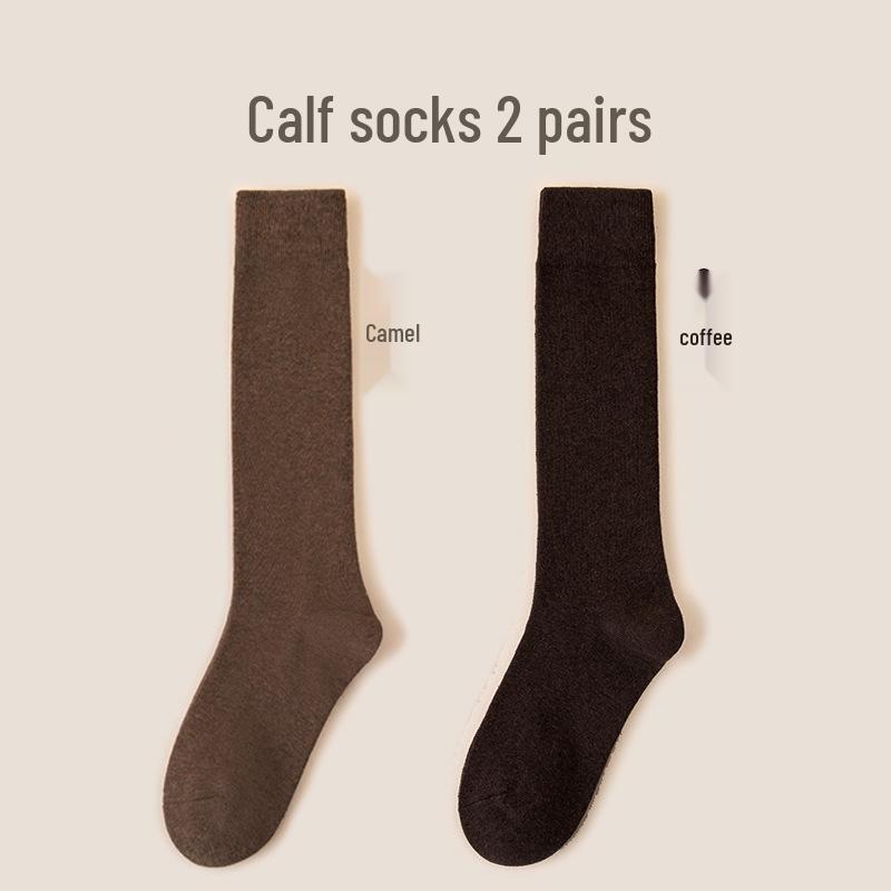 Women's Premium Cotton Mid-Calf & Thigh-High Socks: Versatile for All Seasons, Black