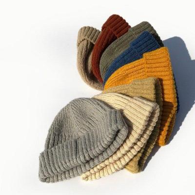 Unisex Knitted Hat Vintage Hip Hop Solid Knitted Hat